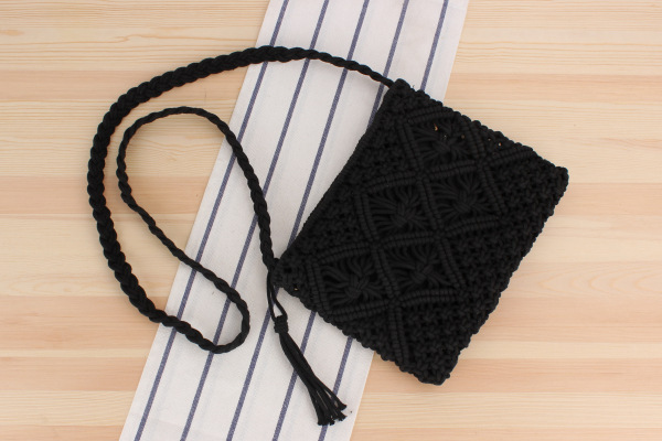 180g Weight Polyester Cotton Lining Material Zipper Closure Type Single Shoulder Strap Strap Type Crossbody Bag, Straw Bag Bags Type Women's Medium Cotton Rope Solid Color Vintage Style Square Zipper Crossbody Bag Straw Bag
