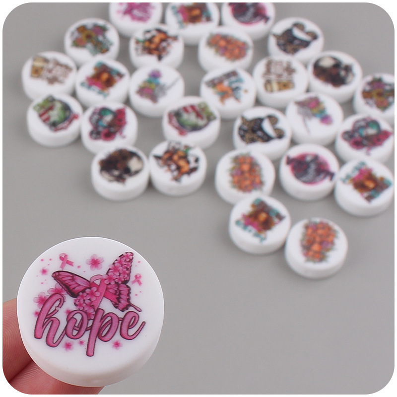 Nuevo bebé suministros de dibujos animados ronda retro impresión pequeña mordedor creativo DIY bebé chupete cadena teether Accesorios