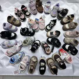 宝宝学步鞋软底儿童鞋子秋冬加绒保暖品牌撤柜尾货男童鞋女童板鞋