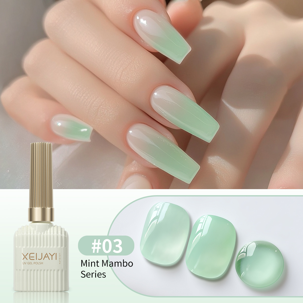 2025 nuevo helado verde cremoso azul verde esmalte de uñas verde menta serie Mambo especial para tienda de uñas