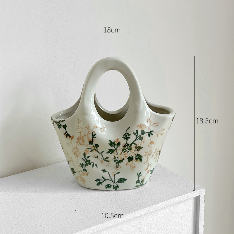花レトロセラミック花瓶装飾品リビングルーム水耕フラワーアレンジメントクリエイティブ牧歌的なスタイルの装飾品新しいメーカー|undefined