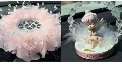 Deer Car Ornament with a — Car ornaments - ballet-girl-ornaments-crystal-bead-feather-cushion