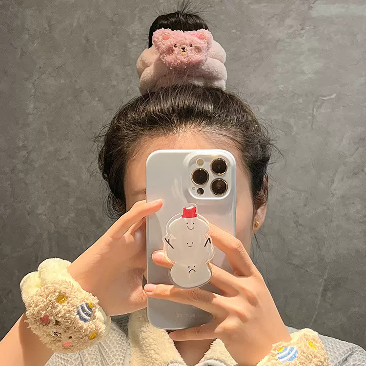可爱卡通小熊洗脸手腕带女防水到袖口洗漱发饰防湿神器吸汗护腕套