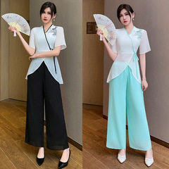 美容技師作業服足浴足治療店サウナマッサージ工衣新中国式国風セットカバー1375