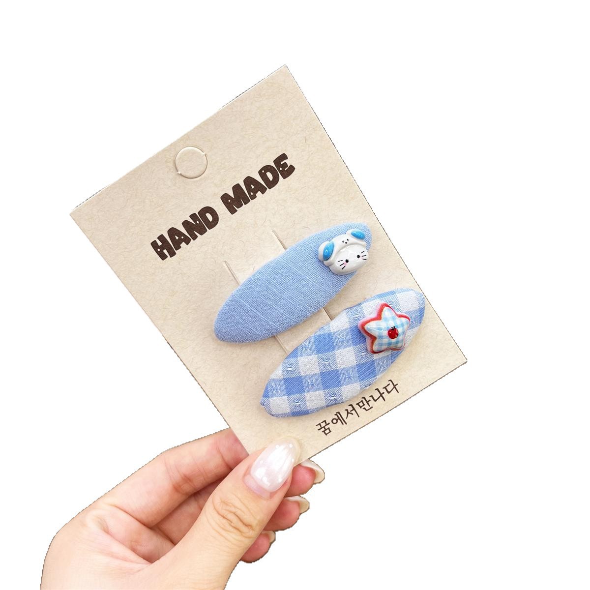 Dulce azul ondulado adornos de cabello para niños adorables clip de cabello BB tarjeta de cabello para niñas clip de cabello frangeo en stock