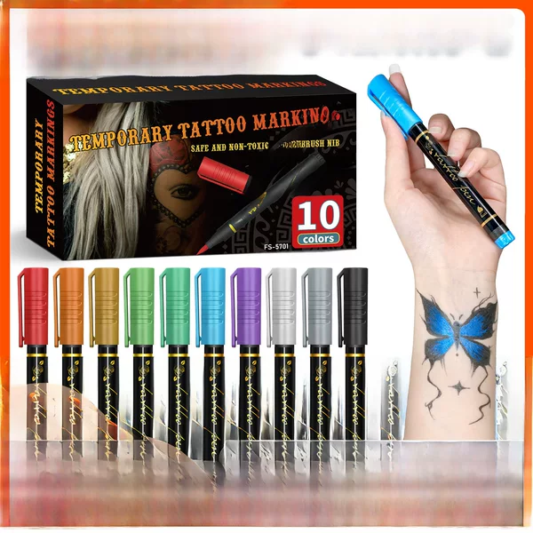 Temporary Tattoo Pen Detachable 6.1 Children Tattoo Body Marker Pen Skin Temporary Tattoo Marker Pen