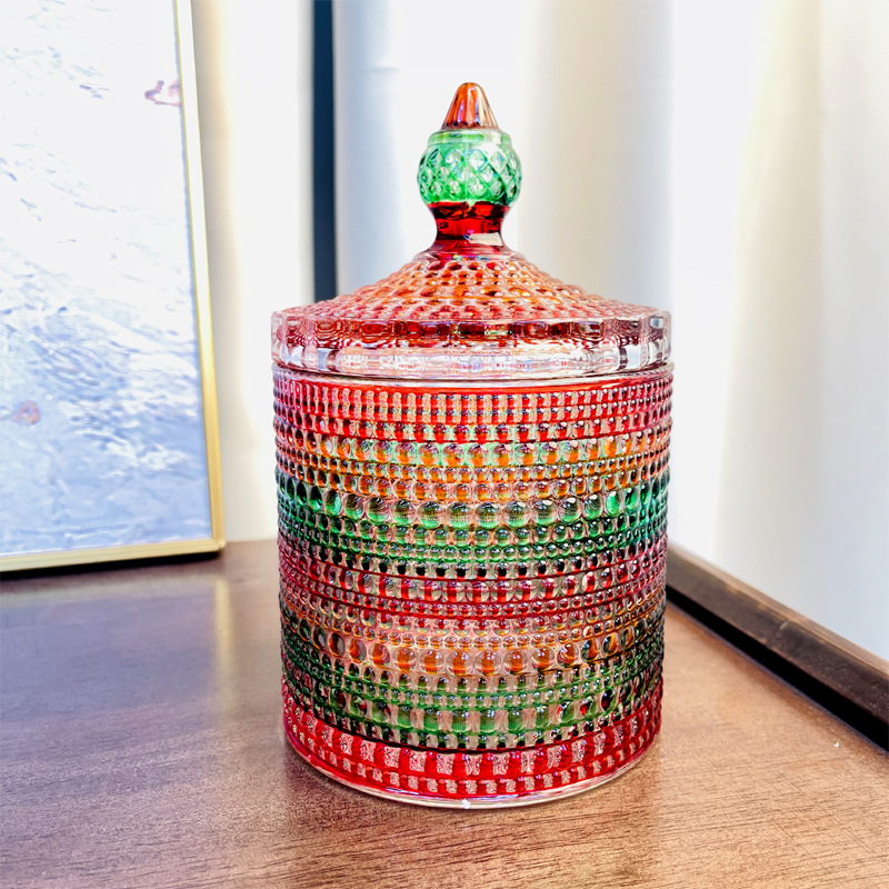 Tarro de Cristal para Dulces y Frutos Secos, Multicolor y Decorativo, para Hogar