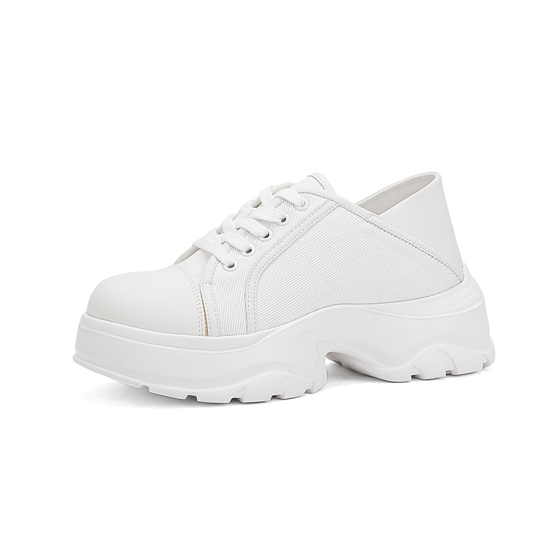 2024 Spring/Summer New Inner Elevated with One Step Canvas Thick Sole Versatile Casual Little White Women's Board Shoes_voghion.com