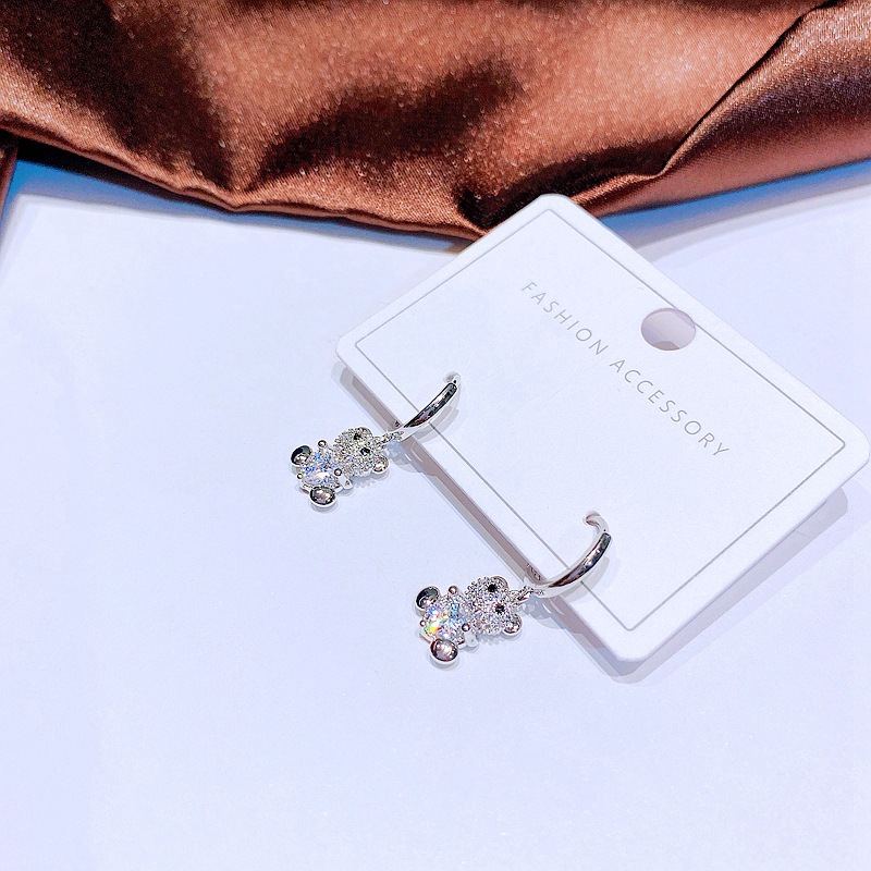 Womenu0027S Fashion Bear Copper Earrings Inlaid zircon Zircon Drop Earrings