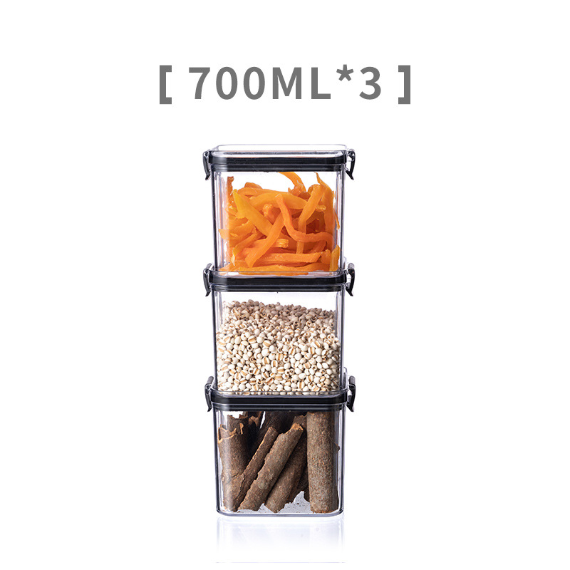 Tanque de sellado granos de cocina almacenamiento de grano de grano caja de plástico transparente de grado alimenticio bocadillos productos secos tanque de almacenamiento de té