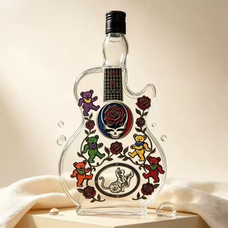 Botella de Vidrio para Whisky Forma de Guitarra de Vidrio de Borosilicato para Whisky image 25