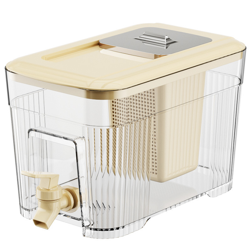 frigorífico con grifo, frigorífico doméstico de gran capacidad fría, frutas abiertas, barril de té de bebidas, frigorífico de agua fría, hervidor de burbujas frías, estilo japonés