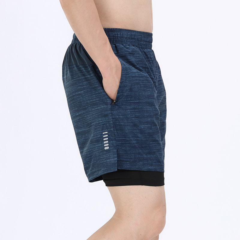 2022 nuevos pantalones cortos de fitness de dos piezas falsos de los hombres pantalones de entrenamiento de baloncesto de alta elasticidad pantalones cortos deportivos de doble capa de secado rápido