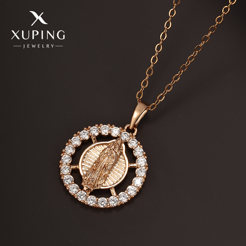 Xupe joyería europea y americana transfronteriza personalizada moda aleación con incrustaciones de circonio colgante de moda hip hop COLLAR COLGANTE único accesorios para las mujeres