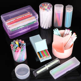 圆珠笔12支24支装文具盒定制彩铅蜡笔马克笔彩色笔包装盒六角笔筒