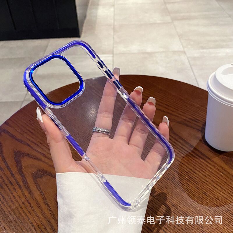 iPhone16Promax 2色 TPU 高透明携帯電話ケース Apple 17 ハードウェア落下防止金属保護カバーに適しています。|undefined
