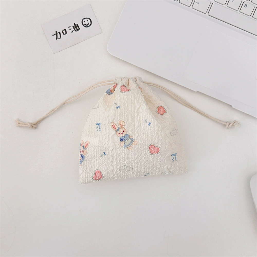 Cartoon storage bag, lipstick, handheld cosmetic bag, small bag, drawstring