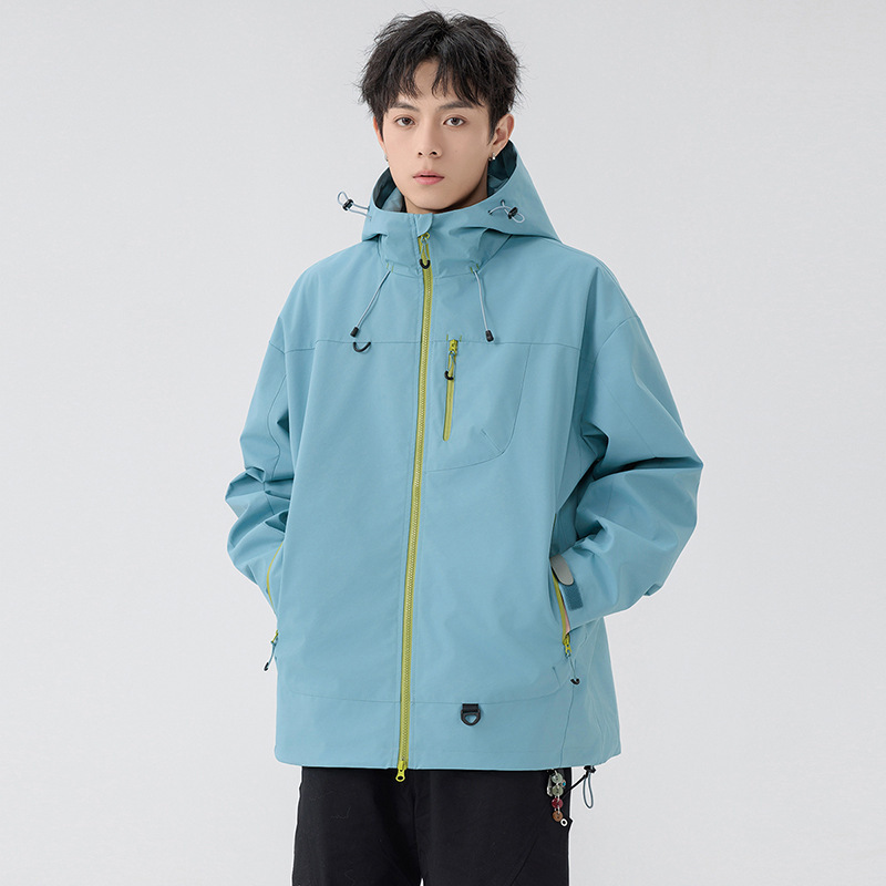 NASA纯色山系户外防风防水冲锋外套情侣款春季新款潮牌登山服夹克|undefined