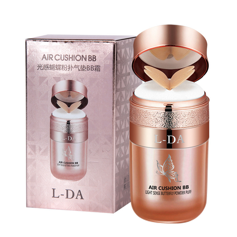 L-DA Liangda Light Butterfly bb Cream Natural Concealer No Card Powder Air Cushion Powder Puff Makeup Front Foundation No Makeup Removal Concealer