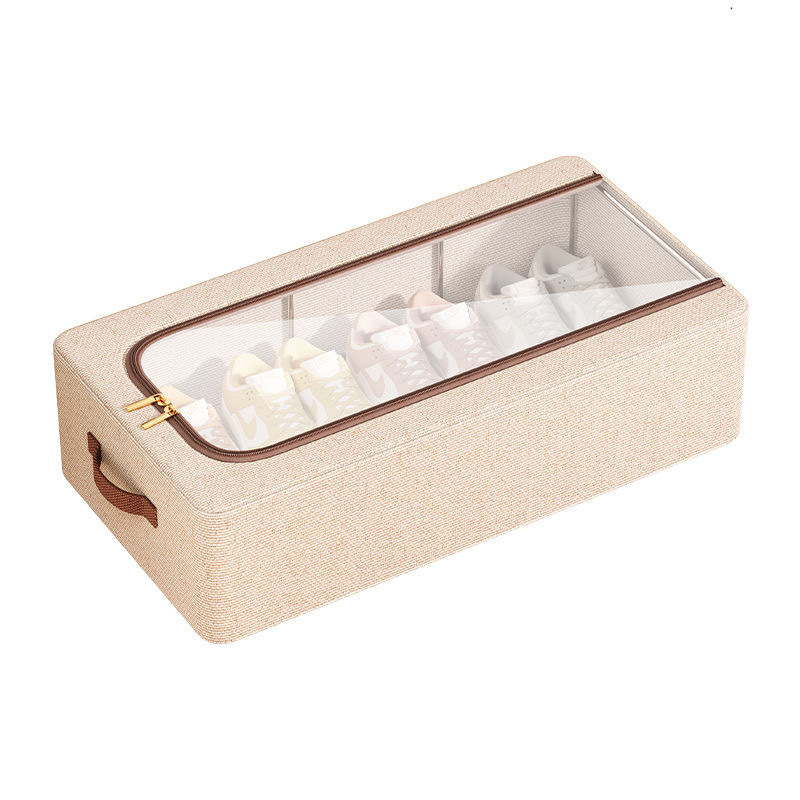 Caja Organizadora de Zapatos de Tela de Algodón Plegable y A Prueba de Polvo para Dormitorio