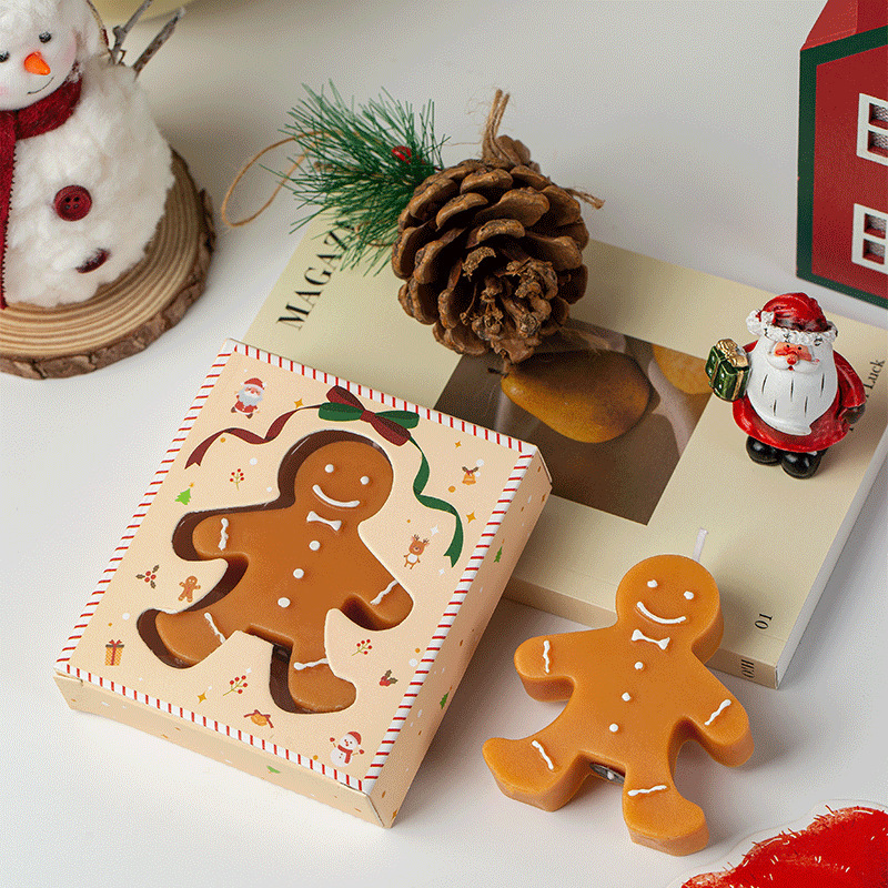 ジンジャーブレッドマン クリスマス 香り付きキャンドル ギフト キャンドル型ワックス クリスマス お土産 香り ホリデーデコレーション|undefined