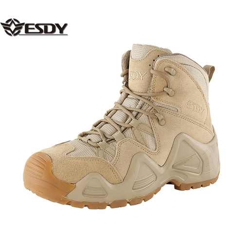 ESDY outdoor shoes mid-top hiking shoes men's hiking shoes military fans tactical boots combat boots C209