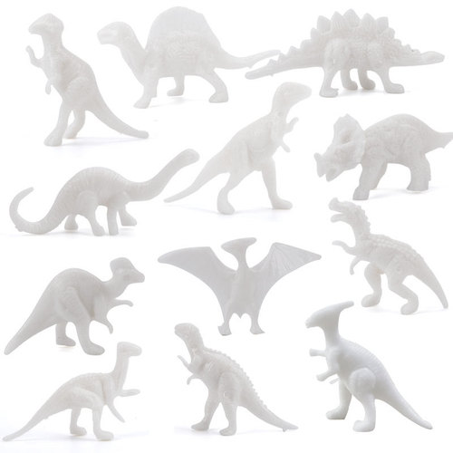 diy painted white embryo painted simulation model set static plastic tyrannosaurus rex triceratops toy dinosaur white model