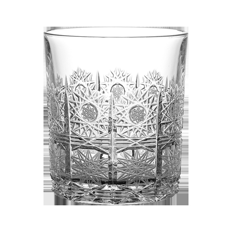 Importación checa de cristal Crystalex tallado a mano taza de whisky simple tallado taza de vino taza de bebida image 6