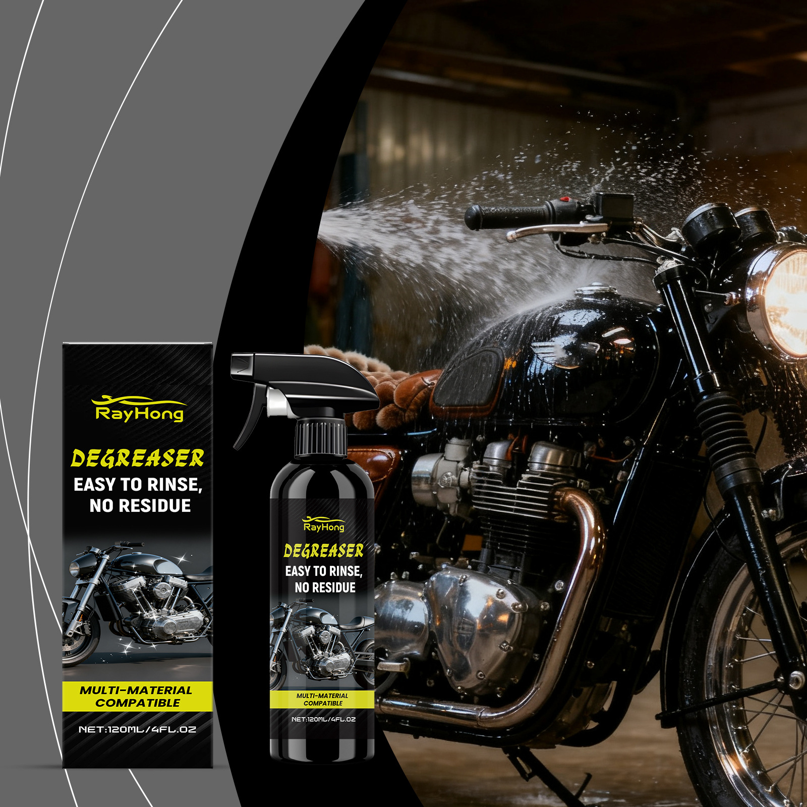 Rayhong Car Wash Liquid, Motorcycle Cleaning Tire Stain Removal, Maintenance and Daily Care Cleaner