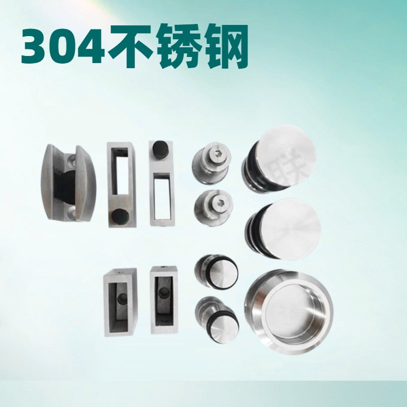 淋浴房304不锈钢滑轮移门10x30方管套装浴室玻璃门专供现代简约风