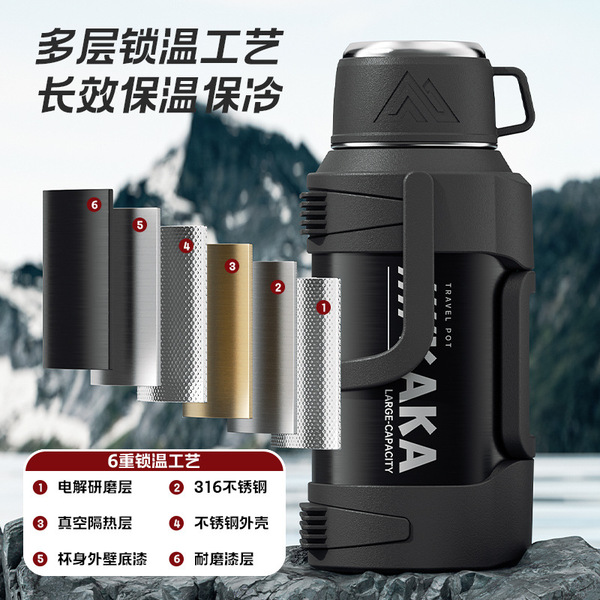 Big capacious thermos stainless steel