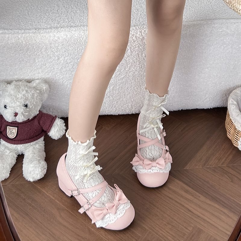 Mary Jane Shoes, Palace-Style Sweet and Cute Lolita Shoes, Low-Heeled Leather Shoes, Girl Princess Shoes