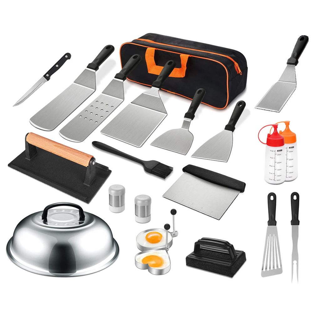 Transfronterizo Amazon spot set de herramientas de barbacoa al aire libre de acero inoxidable placa de parrilla set de herramientas de barbacoa