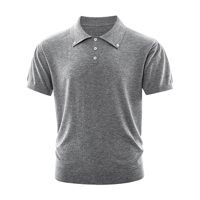 ZF8107-D男夏季老钱风简约休闲OLO衫松弛感高智针织短袖T恤，男装针织衫/毛衣，星座614