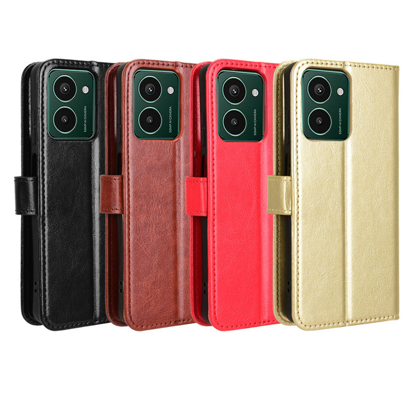 For HMD Pulse Pro Phone Case HMDPulse Plus Wallet Crazy Horse Pattern Flip Protective Leather Case