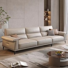 意式极简真皮沙发客厅小户型现代简约轻奢北欧高背直排头层牛皮