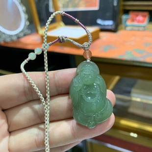 Jin Yu Tang Xinjiang Hetian Jade Maitreya Buddha Bingcong Clear Color Uniform Carved Laughing Buddha Full and Thin
