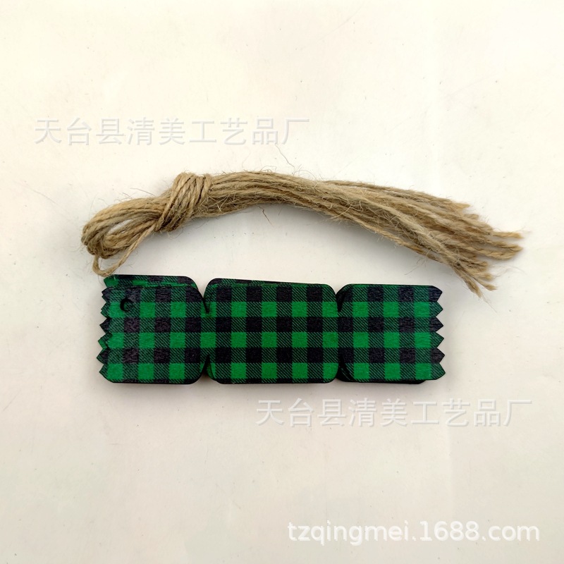 33 modelos de cuadros verdes y negros serie navideña piezas de madera colgante de decoración navideña se pueden combinar libremente 10 piezas en un paquete