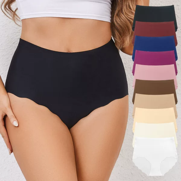 Amazon European and American Style Women's Seamless High-Waisted Triangle Panties One-Piece Melard Yoga Tummy Control Butt-Lifting Underwear for Women