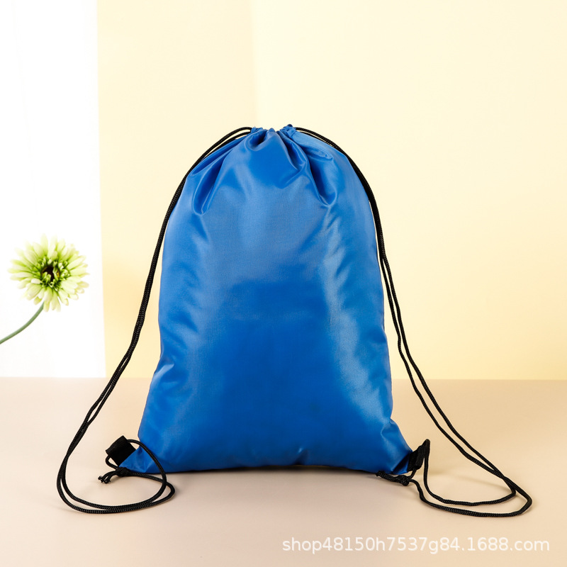 现货涤纶束口袋定 做抽绳空白双肩包定 制马拉松赛事包防尘鞋袋