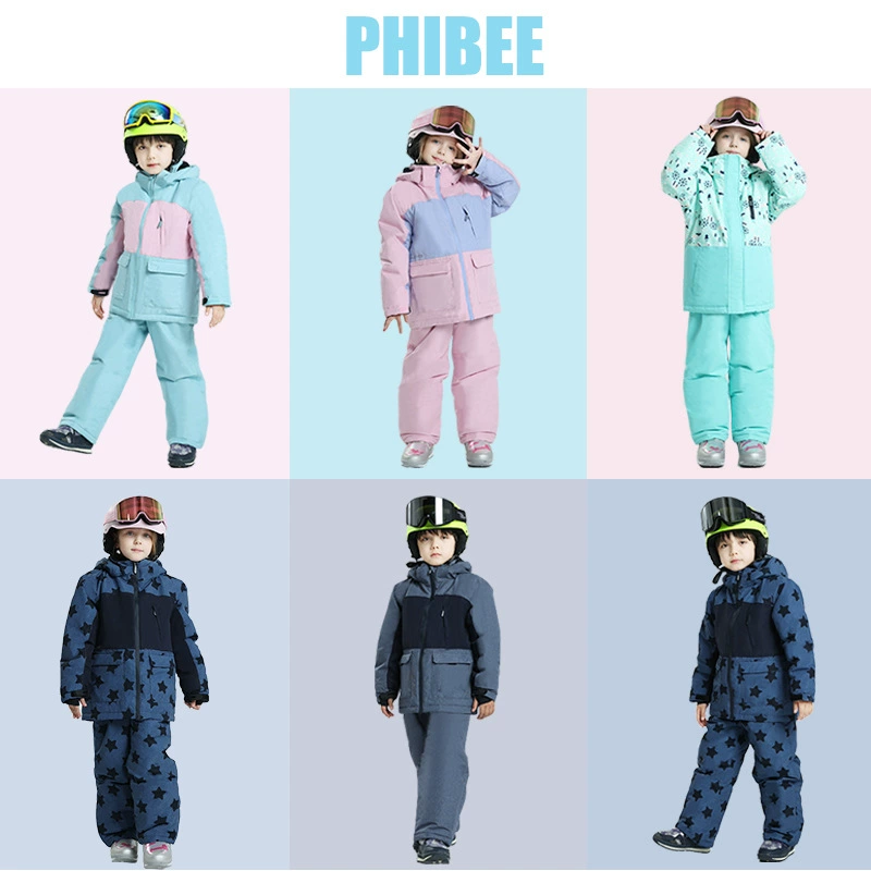 Winter children's ski ski suit, set for men and women, windproof waterproof warm jacket