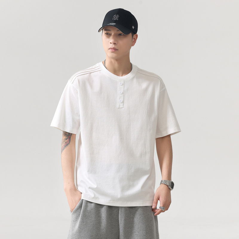 Men's Short-Sleeved T-Shirt 2026 New Summer Trend Versatile Casual Loose Pure Color Top Round Neck Half-Sleeved T-Shirt Men's Short-Sleeved T-Shirt 2026 New Summer Trend Versatile Casual Loose Pure Color Top Round Neck Half-Sleeved T-Shirt