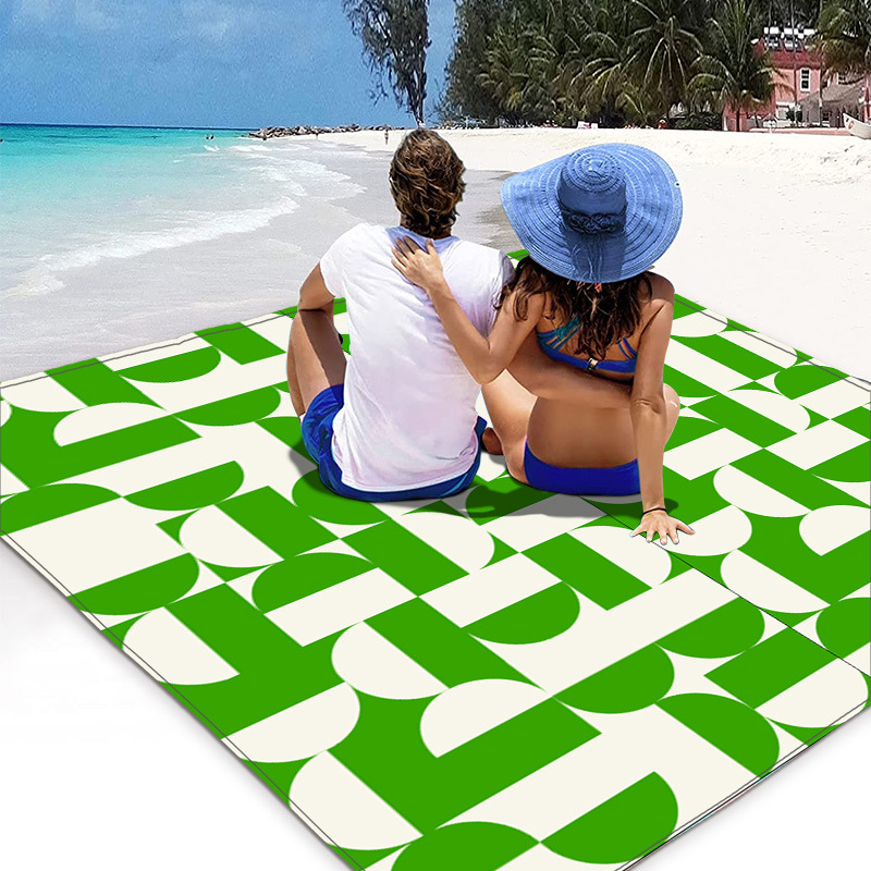 Pad de playa impresa digital al aire libre alfombra de picnic alfombra de camping ultrafina impermeable a prueba de arena arena arena portátil alfombra de humedad de playa
