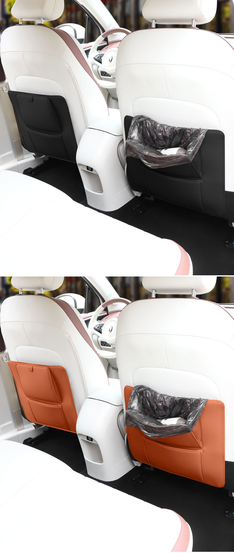 Cross-Border Hot-Selling Car Storage Bag, Trash Bag, Multifunctional Storage Organizer for Back Seat, Anti-Kick Mat