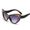 Fashionable trend sunglasses, decorations, city style, cat's eye, European style, graduation party