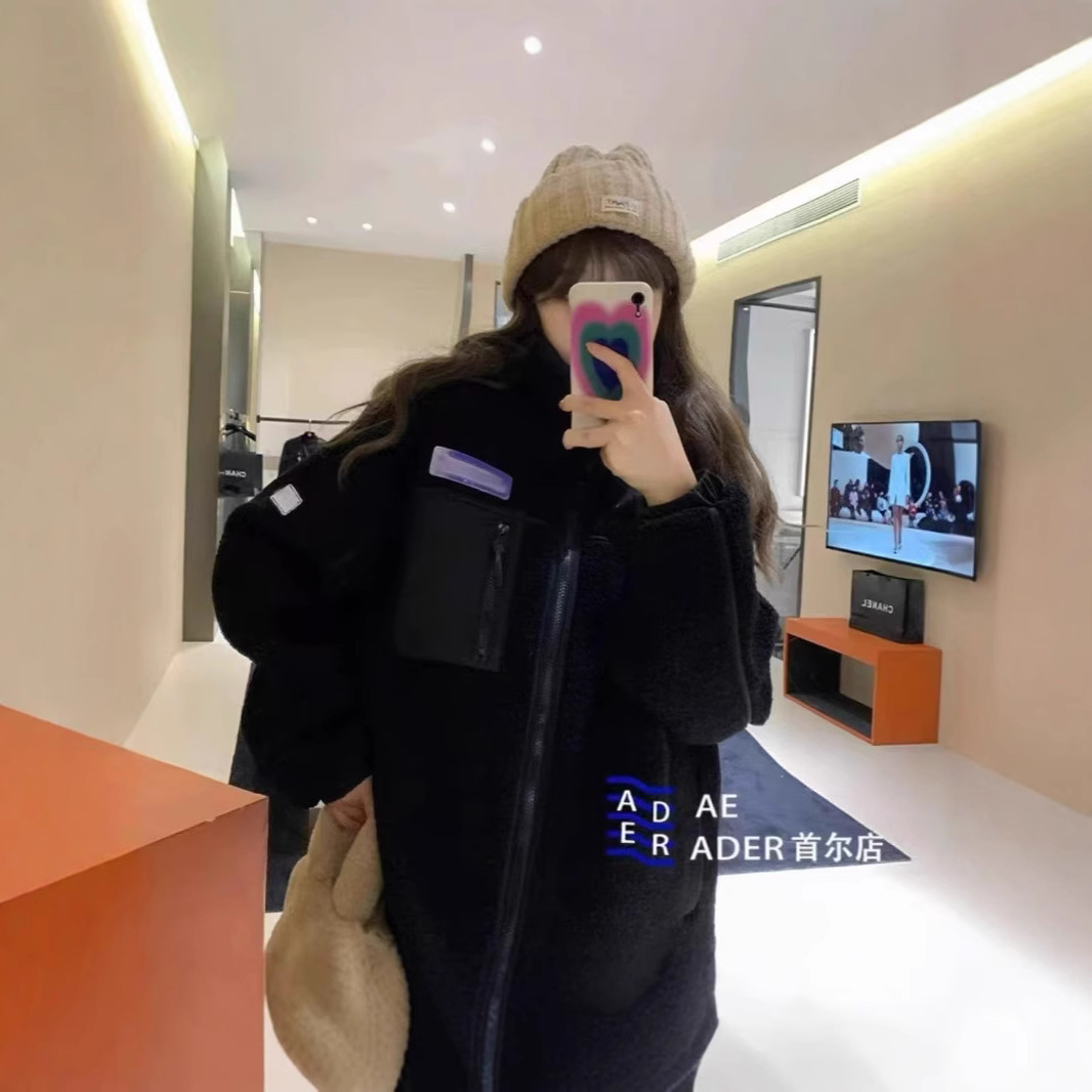 지모 재고 아데르 양모 재킷 한국식 루즈 유니섹스 양면 양모 재킷
