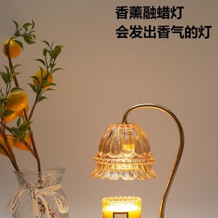 Yuxu Aromatherapy Melted Wax Lamp Glass Fireless Scented Candle Bedroom Nightstand Desk Light Luxury Decorative Table Lamp Gift