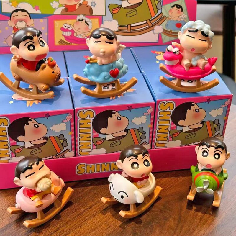 Crayon Shin-Chan Rocking Chair Series Blind Box Trendy Toy Figure Cute Peripheral Desktop Ornaments Doll Girl Birthday Gift