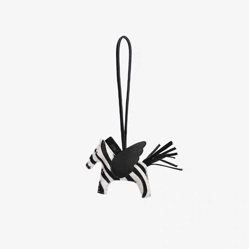 Suitable for Vegetable Basket Bag Genuine Leather Pegasus Classy Bag Pendant Goatskin Handmade Mini Pony Pegasus Keychain