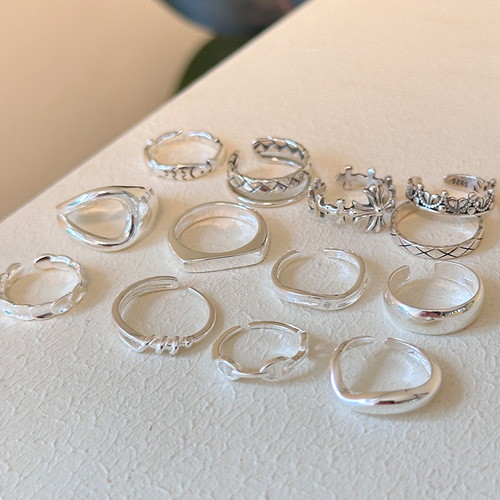 Ring Set of S925 Pure Silver Material, Hypoallergenic, Best Selling Model for Layered Wearing, New Arrival